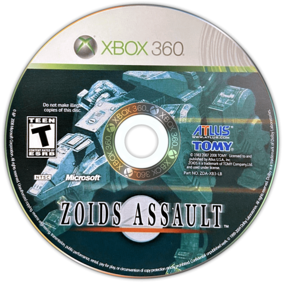 Zoids Assault disc for Xbox 360 (X360) tactical strategy mecha video game