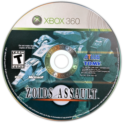 Zoids Assault disc for Xbox 360 (X360) tactical strategy mecha video game