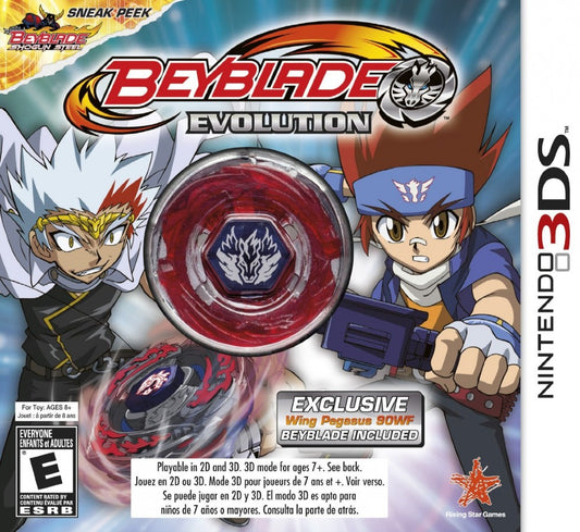 Beyblade: Evolution [Collector's Edition] cover art for Nintendo 3DS (3DS). A motion‑driven Beyblade battle game for Nintendo 3DS, featuring precision launch mechanics and exclusive collector’s edition content designed for fans who want a premium handheld experience.
