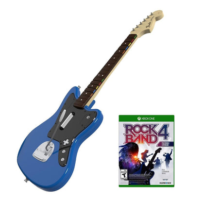 Rock Band Rivals Guitar Bundle Sealed Xbox One XONE video game and accessory bundle featuring rhythm music gameplay guitar controller instrument peripheral rock music performance hit songs band challenges multiplayer party gaming competitive leaderboards guitar strumming note matching rhythm based action sealed packaging collectible Xbox One gaming bundle music game accessory retro video game collection collectible gaming appeal Game and Guitar