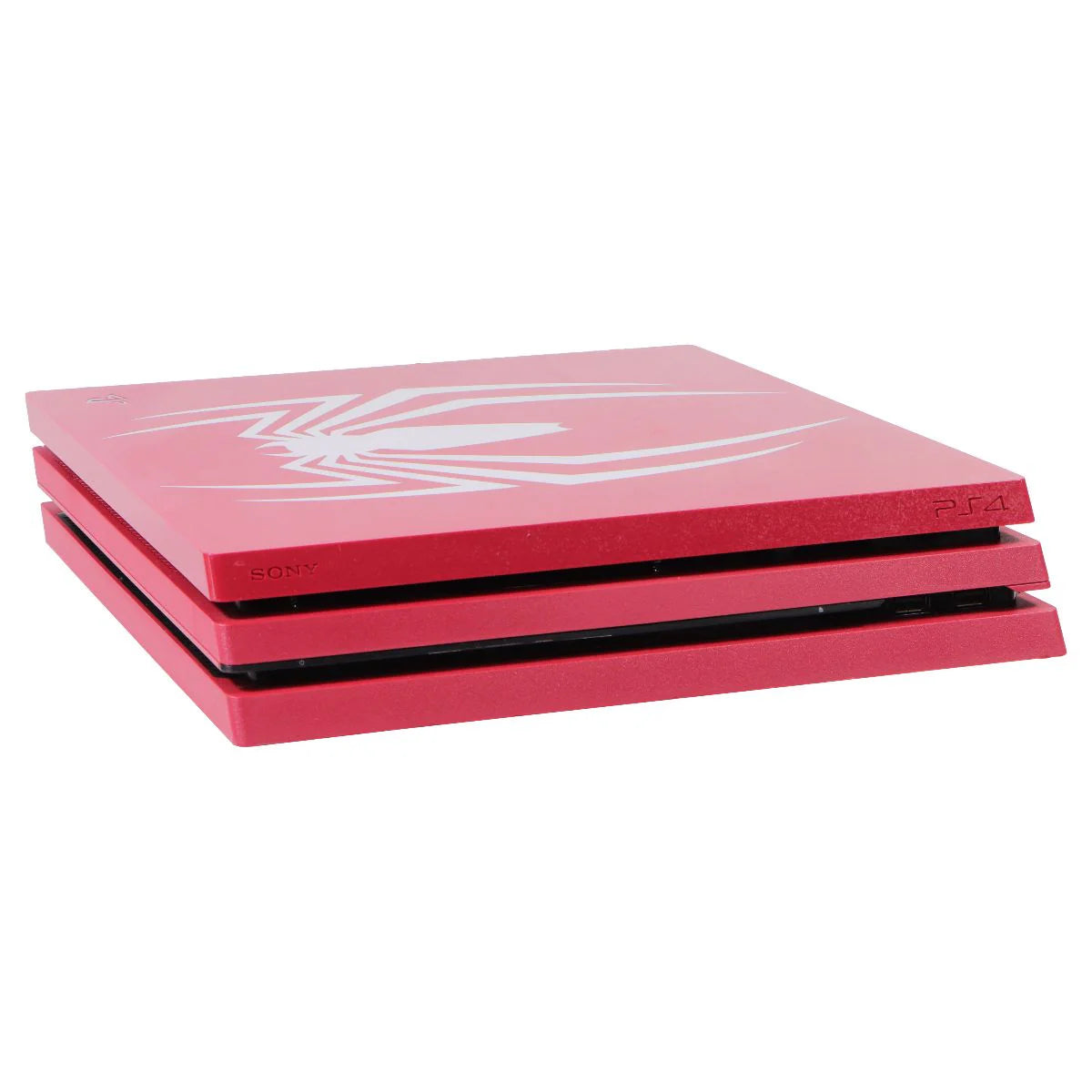 PlayStation 4 Pro Console (PS4) [1TB Spider-Man Edition] featuring high definition 4K gaming output and a unique Spider-Man console and controller design