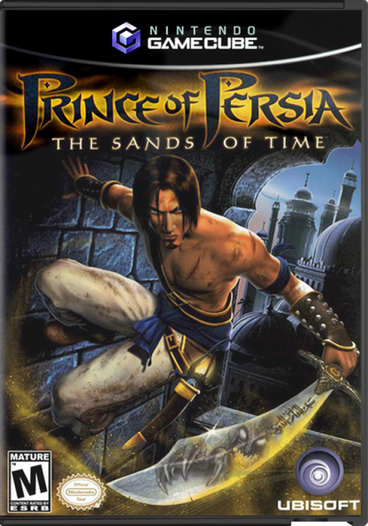 Prince of Persia The Sands of Time GameCube GC video game, action adventure, platforming and puzzles, time manipulation gameplay, Nintendo GameCube classic front cover
