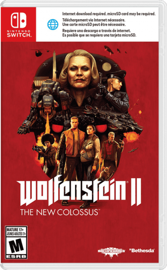 Wolfenstein II: The New Colossus cover art for the Nintendo Switch (NS) video game