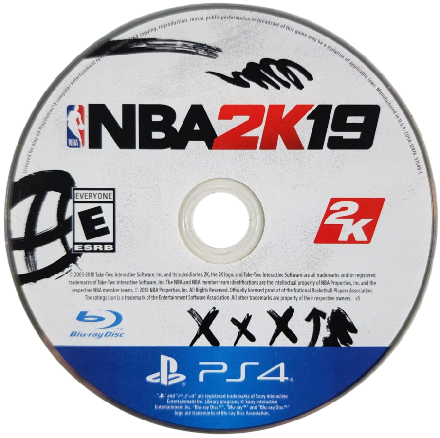 NBA 2K19 – PlayStation 4 (PS4) video game disc, basketball sports simulation game.