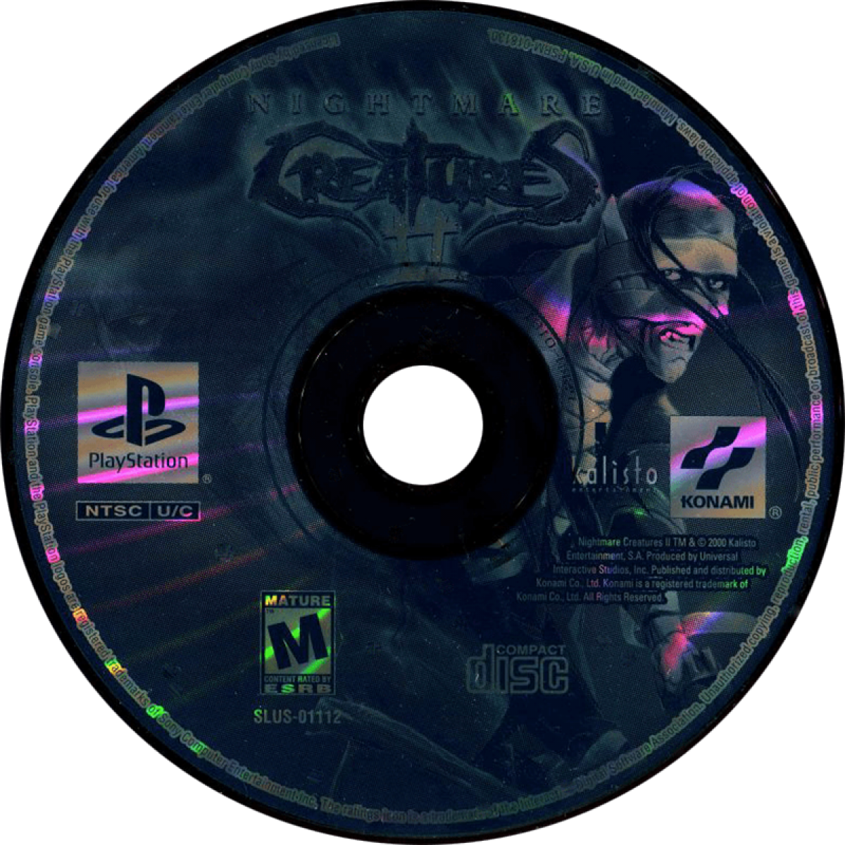 Nightmare Creatures II PS1 PlayStation 1 survival horror action game gothic monster combat dark fantasy third person adventure retro video game disc