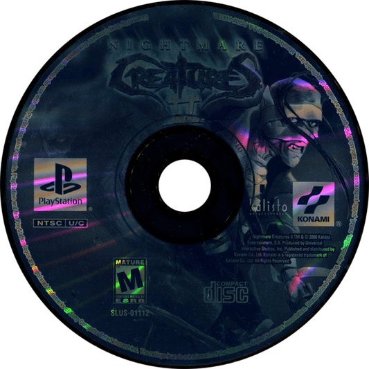 Nightmare Creatures II PS1 PlayStation 1 survival horror action game gothic monster combat dark fantasy third person adventure retro video game disc