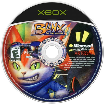 Blinx: The Time Sweeper retro Xbox video game Blinx The Time Sweeper platform action adventure time manipulation gameplay puzzle platformer console title Xbox release disc