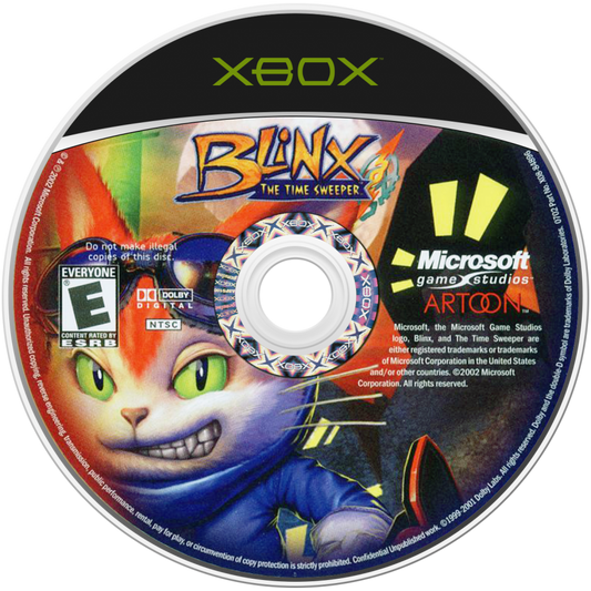 Blinx: The Time Sweeper retro Xbox video game Blinx The Time Sweeper platform action adventure time manipulation gameplay puzzle platformer console title Xbox release disc
