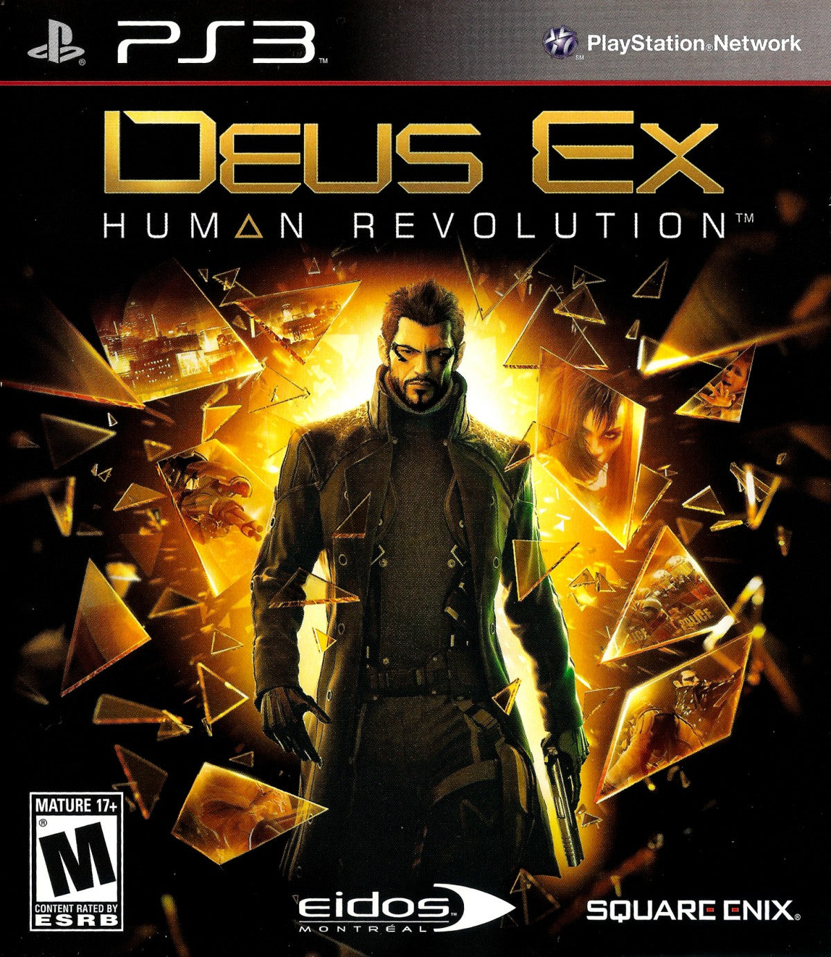 Deus Ex Human Revolution cover art for PlayStation 3 (PS3) video game. 