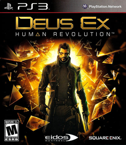 Deus Ex Human Revolution cover art for PlayStation 3 (PS3) video game. 