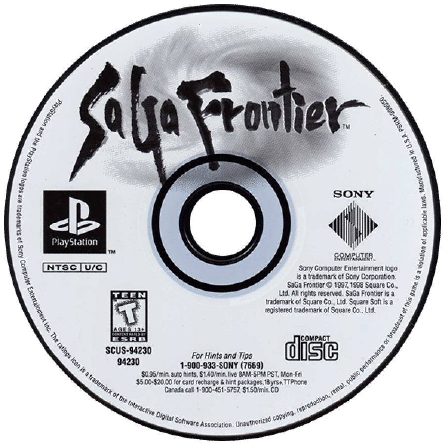 SaGa Frontier disc for PlayStation 1 (PS1) role-playing video game