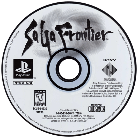 SaGa Frontier disc for PlayStation 1 (PS1) role-playing video game