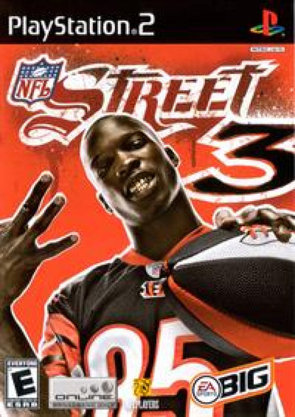 NFL Street 3 PlayStation 2 PS2 for arcade style football video game fans featuring fast paced street football action NFL players trick moves aggressive tackles special moves team customization game modes multiplayer competition urban football environments and classic EA Sports gameplay collectible gaming appeal front