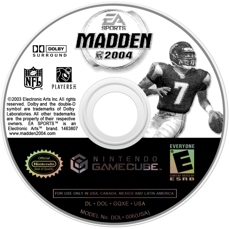 Madden NFL 2004 disc for GameCube (GC) sports football video game