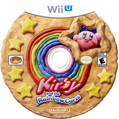 Kirby and the Rainbow Curse disc cover art for Nintendo Wii U (Wii U) video game. 