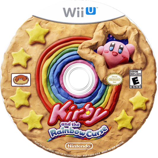 Kirby and the Rainbow Curse disc cover art for Nintendo Wii U (Wii U) video game. 