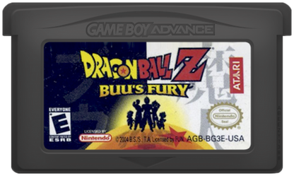 Dragon Ball Z Buu’s Fury Game Boy Advance cartridge for retro video game featuring action RPG gameplay, fast paced martial arts combat, iconic Dragon Ball Z characters, story based progression through the Buu saga, special attacks and transformations, and portable handheld fighting adventure on GBA system