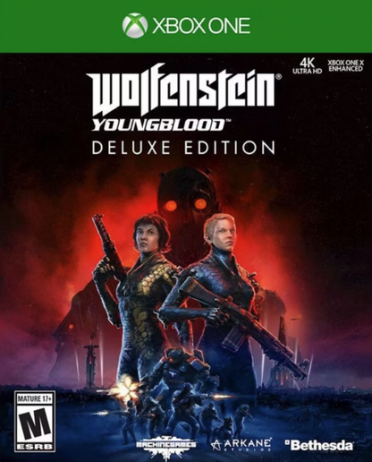 Wolfenstein: Youngblood [Deluxe Edition] – Xbox One (XONE) cover art for cooperative sci-fi first-person shooter video game