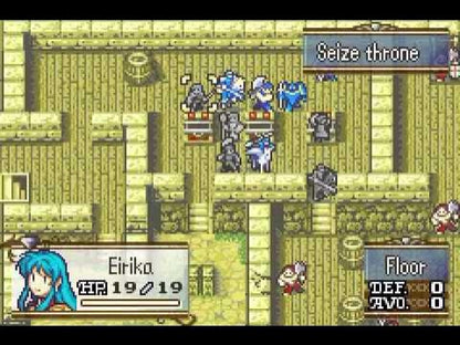 Fire Emblem: The Sacred Stones cartridge for the Game Boy Advance featuring tactical RPG gameplay with grid based battles character recruitment permadeath mechanics and a fantasy storyline set in the continent of Magvel gameplay