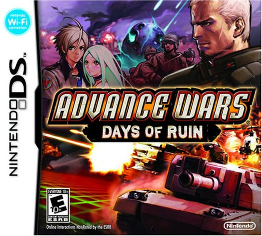 Advance Wars Days of Ruin Nintendo DS game featuring turn based strategy gameplay with grid based combat unit customization and tactical warfare in a post apocalyptic setting front cover
