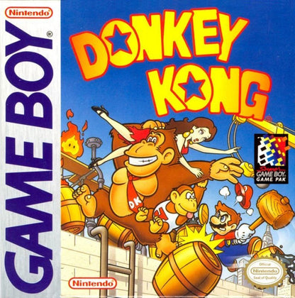 Donkey Kong Nintendo Game Boy GB for puzzle platformer retro video game fans featuring Mario adventure challenging platforming creative puzzles barrel dodging classic arcade inspired gameplay memorable boss battles collectible gaming appeal front cover art