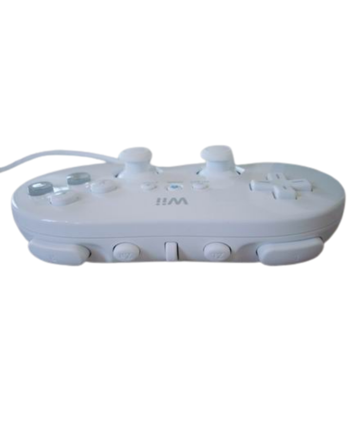 Wii Classic Controller, Nintendo Wii accessory, traditional gamepad for retro and Wii games, wired controller for console gameplay top face