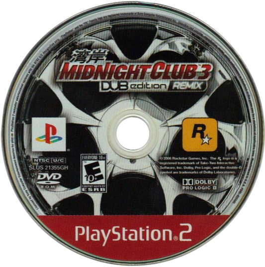 Midnight Club 3 DUB Edition Remix Greatest Hits treet racing game for PlayStation 2 disc 