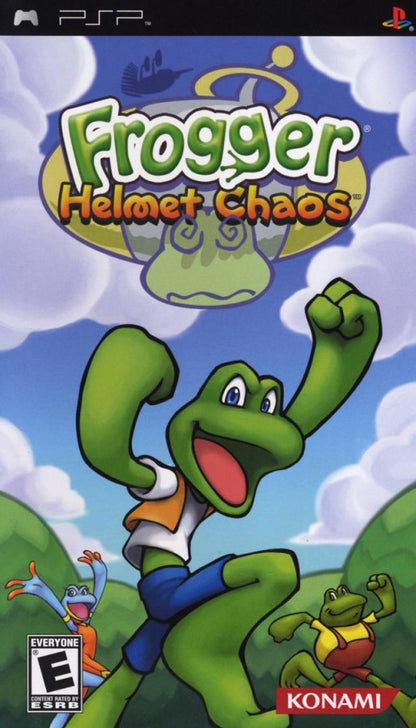 Frogger Helmet Chaos cover art for PlayStation Portable (PSP) action platformer video game