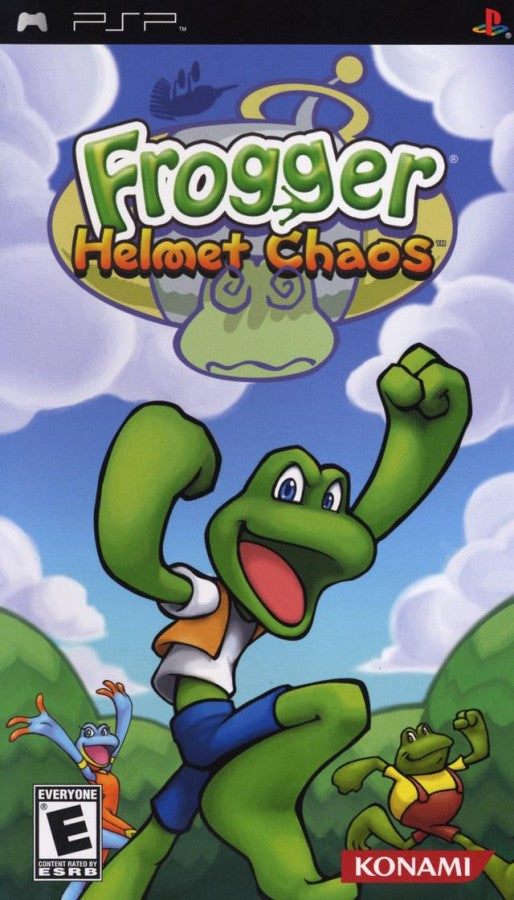 Frogger Helmet Chaos cover art for PlayStation Portable (PSP) action platformer video game