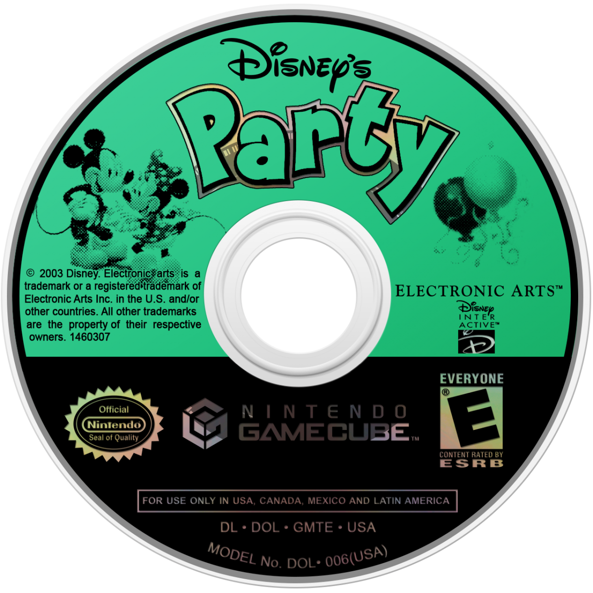 Disneys Party for GameCube featuring family friendly board game style mini games with Disney characters disc