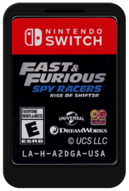 Fast and Furious Spy Racers Rise of Sh1ft3r Nintendo Switch arcade racing vehicular combat drift cartridge art