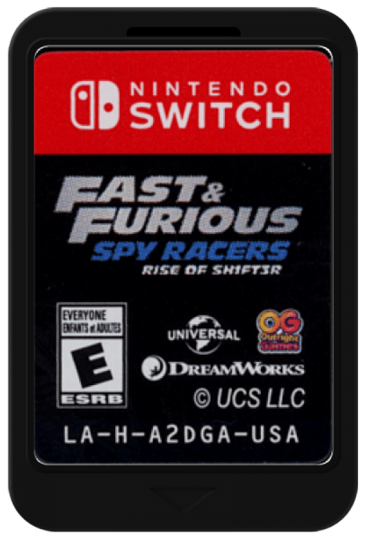 Fast and Furious Spy Racers Rise of Sh1ft3r Nintendo Switch arcade racing vehicular combat drift cartridge art