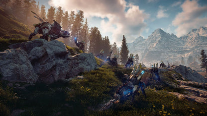 Horizon: Zero Dawn – PlayStation 4 (PS4) video game gameplay, open-world action RPG exclusive to PS4 set in a lush, post-apocalyptic world