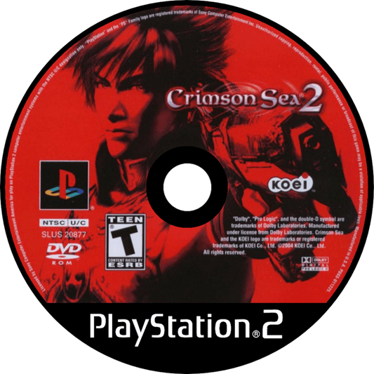 Crimson Sea 2 PlayStation 2 PS2 for action hack and slash video game fans featuring fast paced sci fi combat futuristic weapons large scale enemy battles character abilities anime inspired storytelling mission based gameplay space adventure collectible gaming appeal disc