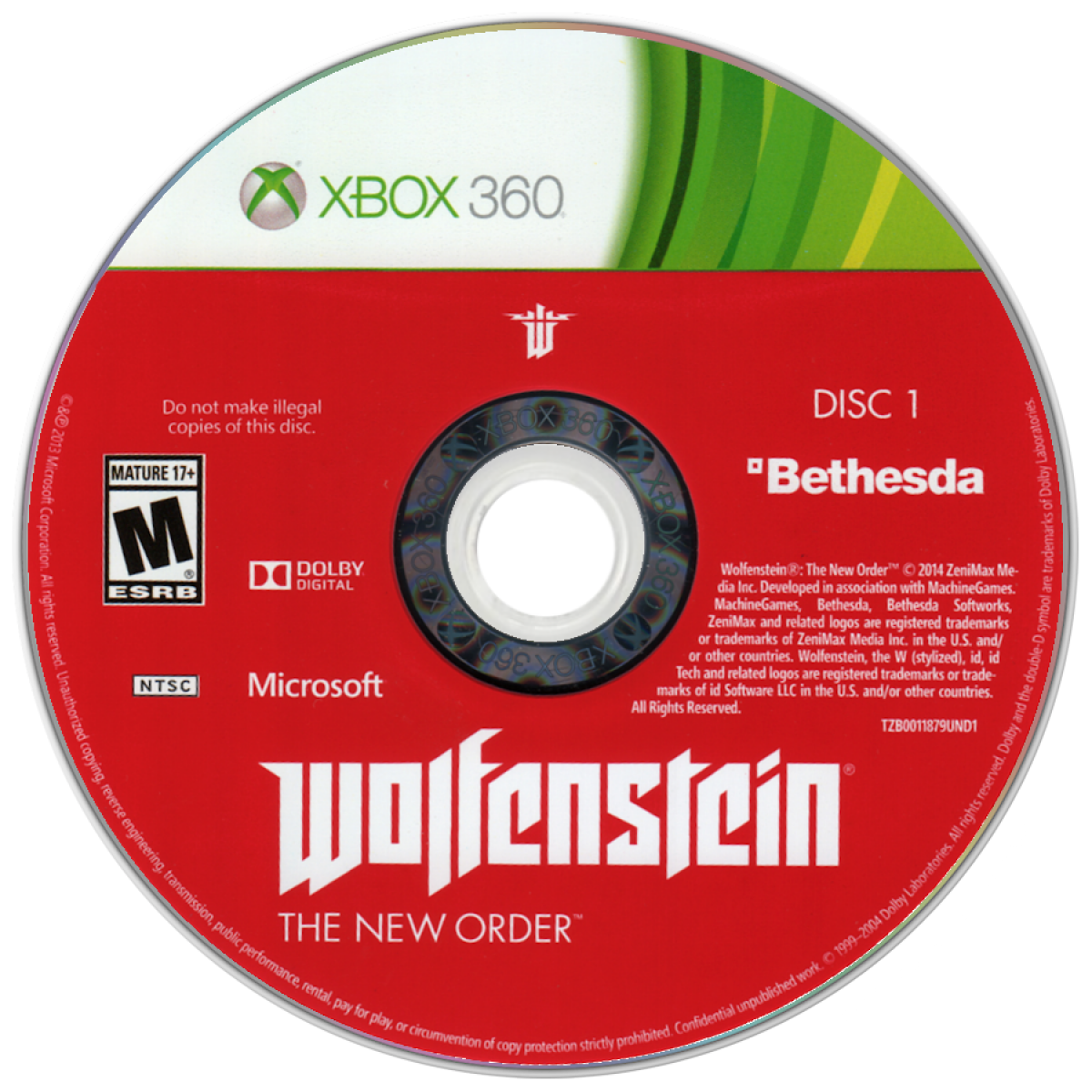 Retro Wolfenstein The New Order Xbox 360 inspired design featuring alternate history first person shooter aesthetic vintage HD era resistance warfare Nazi occupied dystopia intense gunplay cinematic action stealth shooter atmosphere nostalgic Bethesda FPS presentation disc 1