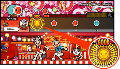Taiko no Tatsujin: Tatacon de Dodon ga Don gameplay for PlayStation 2 (PS2) rhythm video game. 