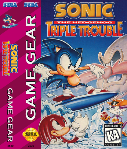 Sonic The HedgeHog: Triple Trouble cover art for Sega Game Gear (GG) video game