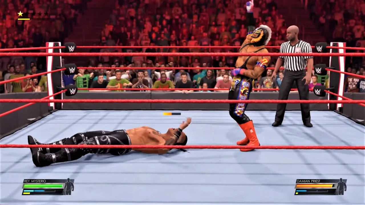 WWE 2K22 Xbox One video game, professional wrestling, sports entertainment, fighting gameplay, multiplayer modes gameplay screenshot