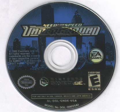 Need for Speed: Underground disc for Nintendo GameCube (GC) street racing video game