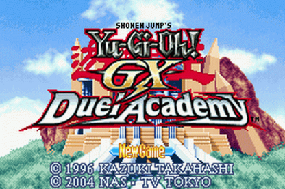 Yu-Gi-Oh! GX Duel Academy Game Boy Advance GBA for collectible card strategy video game fans featuring Yu-Gi-Oh! GX characters card dueling monster cards spell and trap cards deck building strategic battles academy progression and portable Nintendo GBA gameplay collectible gaming appeal gameplay