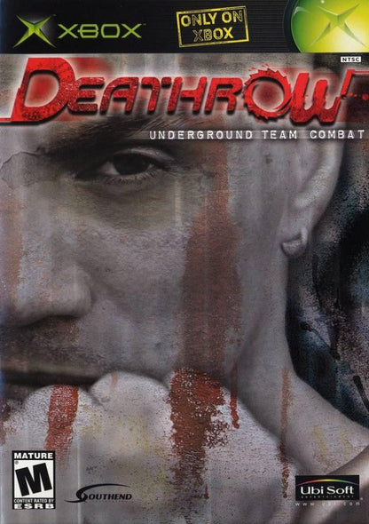 Deathrow for Xbox futuristic sports action video game featuring fast paced team combat brutal arena matches cyberpunk style presentation and cult classic Xbox gameplay experience cover art