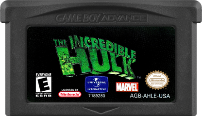 The Incredible Hulk game cartridge for Game Boy Advance action video game