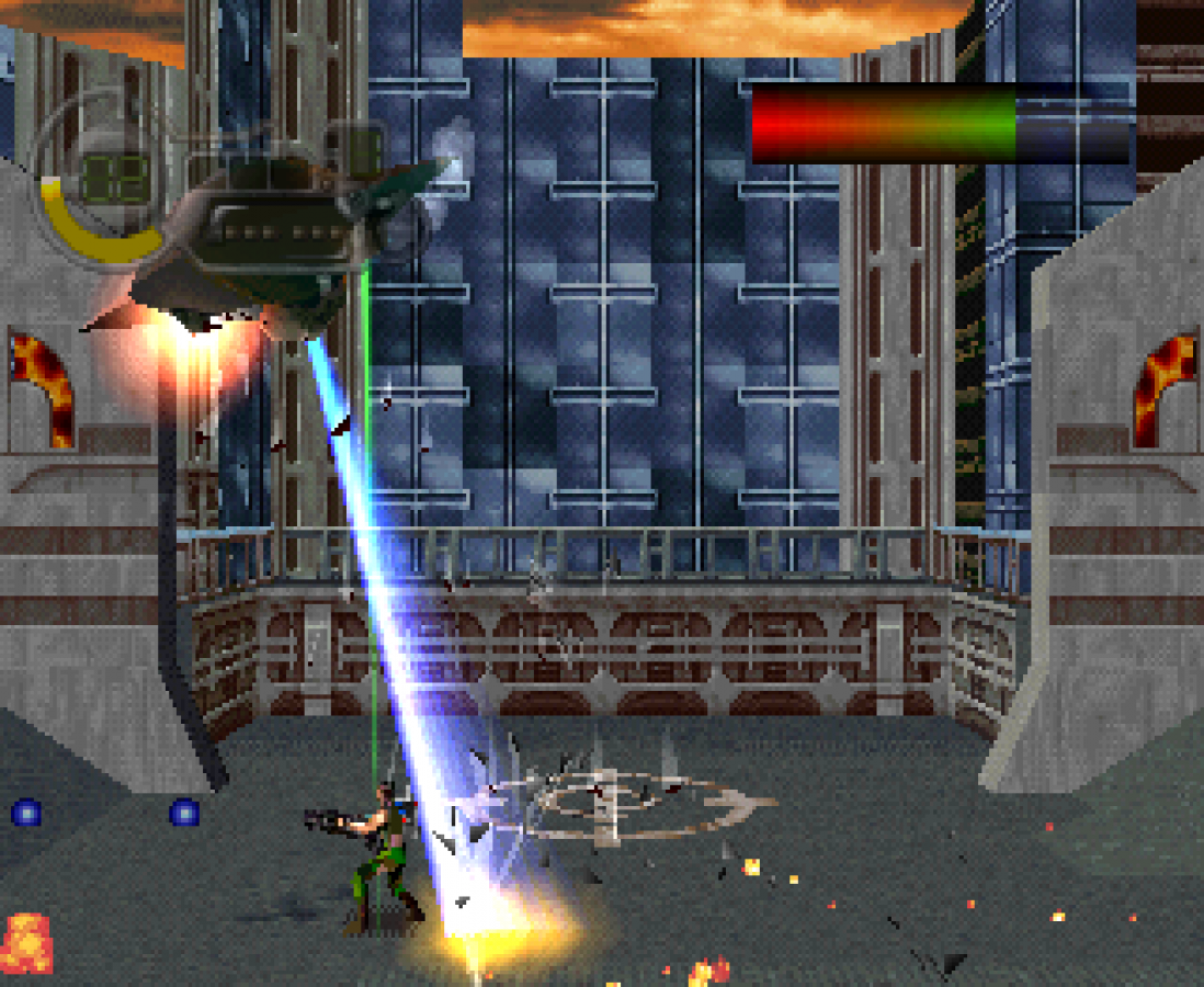C The Contra Adventure PS1 PlayStation 1 run and gun action shooter platform game Contra series arcade style combat retro video game gameplay