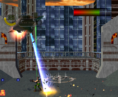 C The Contra Adventure PS1 PlayStation 1 run and gun action shooter platform game Contra series arcade style combat retro video game gameplay