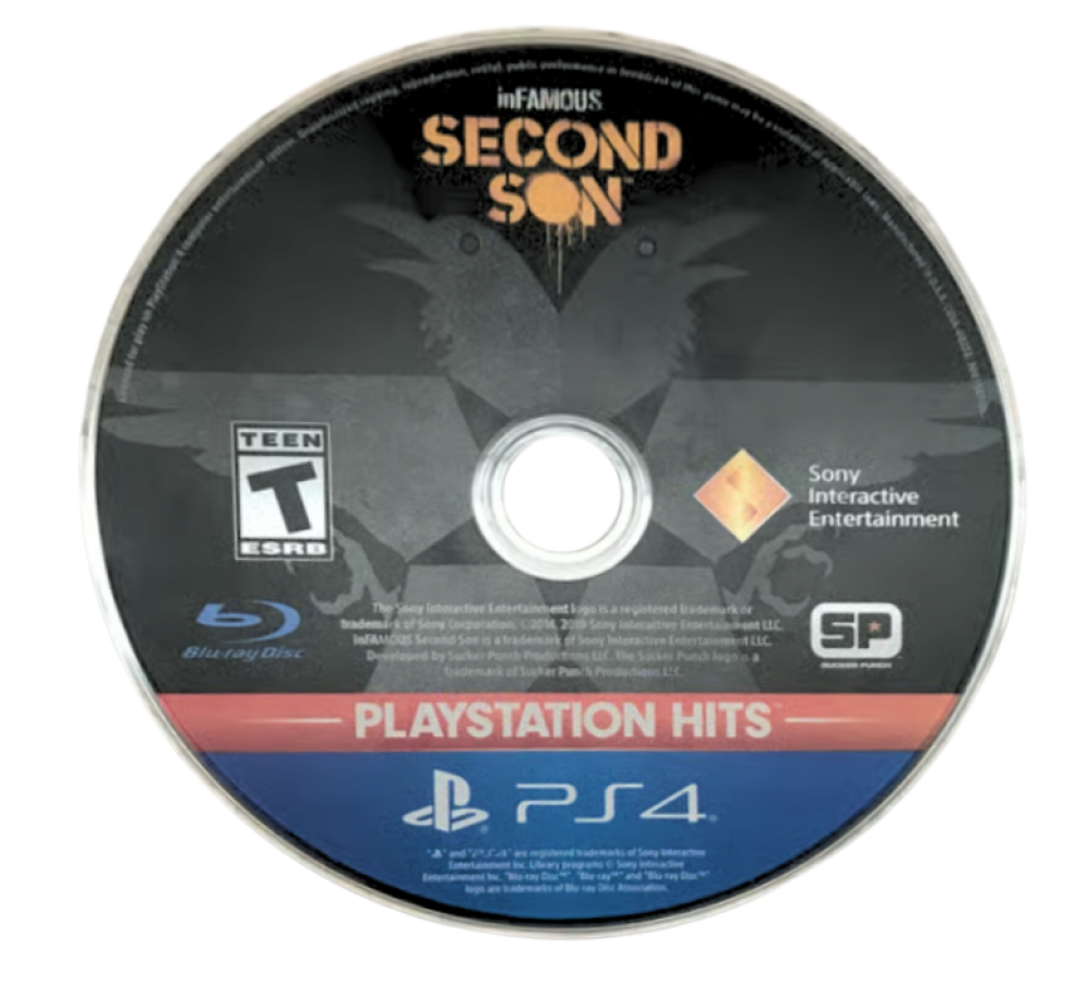 Infamous: Second Son [PlayStation Hits] – PlayStation 4 (PS4) video game disc, open-world superhero action-adventure title for PS4