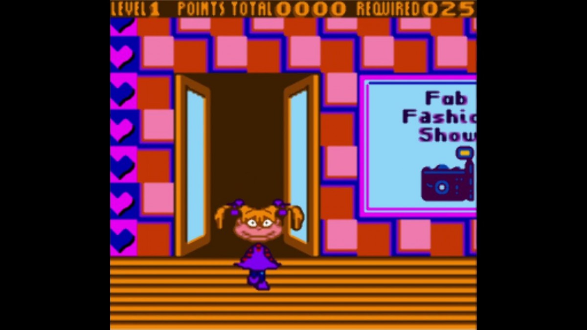 The Rugrats Movie Game Boy Color GBC handheld platformer action video game based on the animated film starring Tommy Pickles Chuckie Phil Lil Dil Reptar levels THQ gameplay screenshot