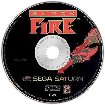 Black Fire Sega Saturn combat flight simulator modern jet fighter aerial dogfights military missions cockpit view realistic style air combat strategy MicroProse retro gaming Sega Saturn software video game title disc 