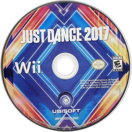 Just Dance 2017 Nintendo Wii for rhythm dance video game fans featuring popular music tracks choreographed dance routines motion controls multiplayer party gameplay colorful visuals dance challenges and family friendly entertainment collectible gaming appeal disc