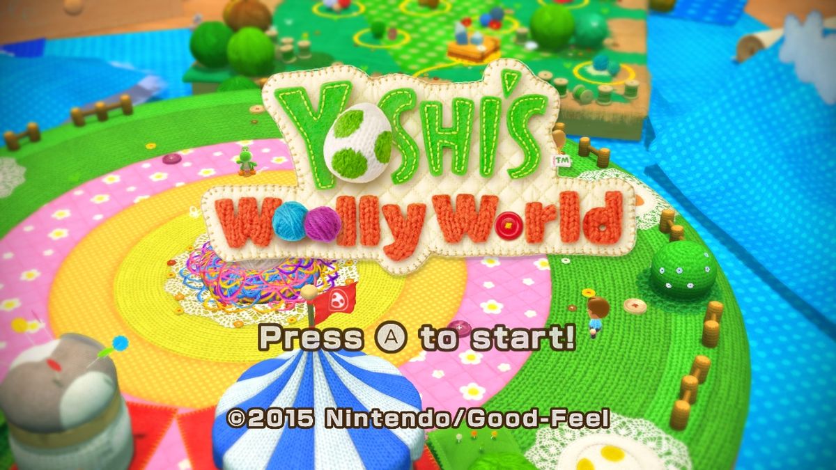 Yoshi's Woolly World title screen art for Nintendo Wii U (WiiU) video game