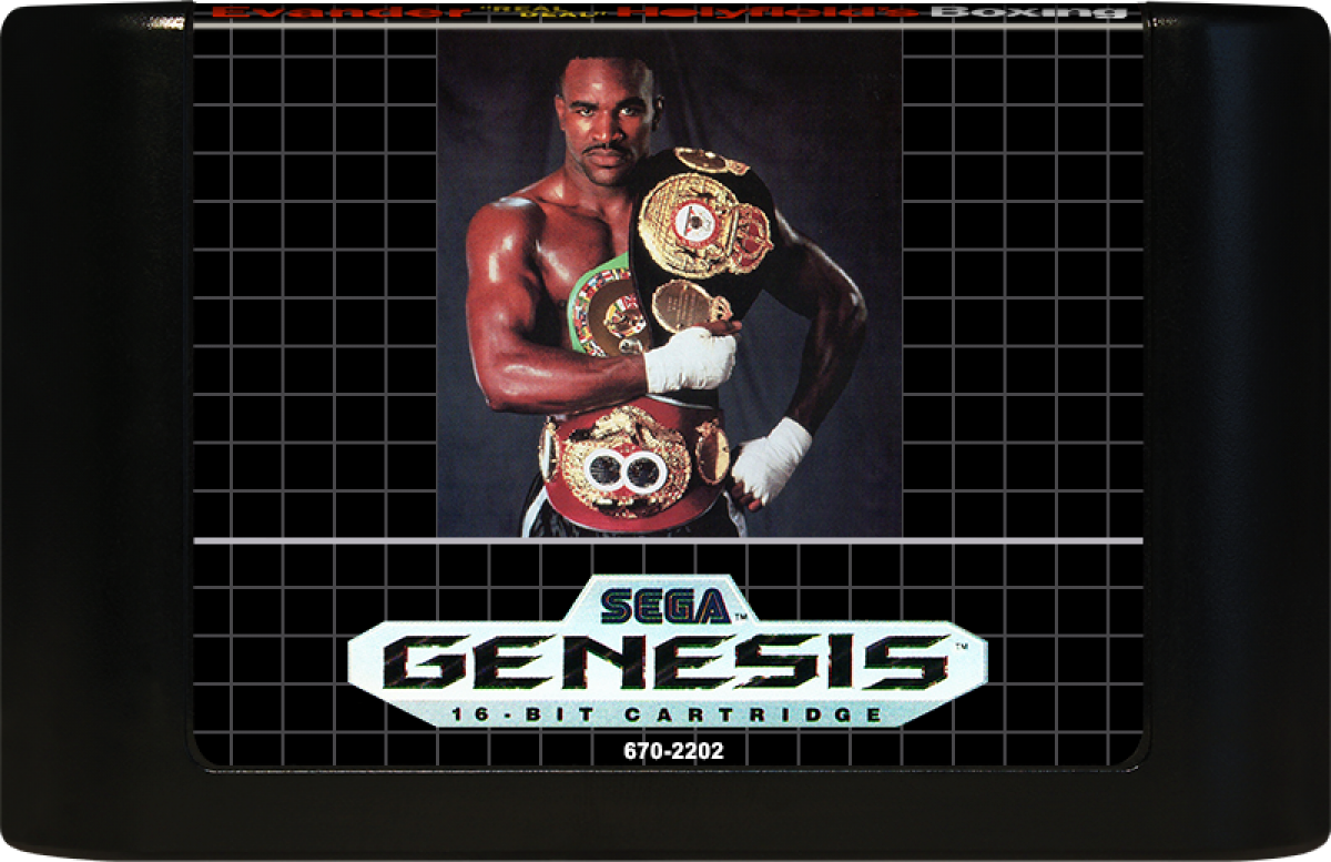Evander Holyfields Real Deal Boxing Sega Genesis video game featuring classic boxing simulation gameplay real life heavyweight champion roster retro sports action and iconic 16 bit Sega console title cartridge